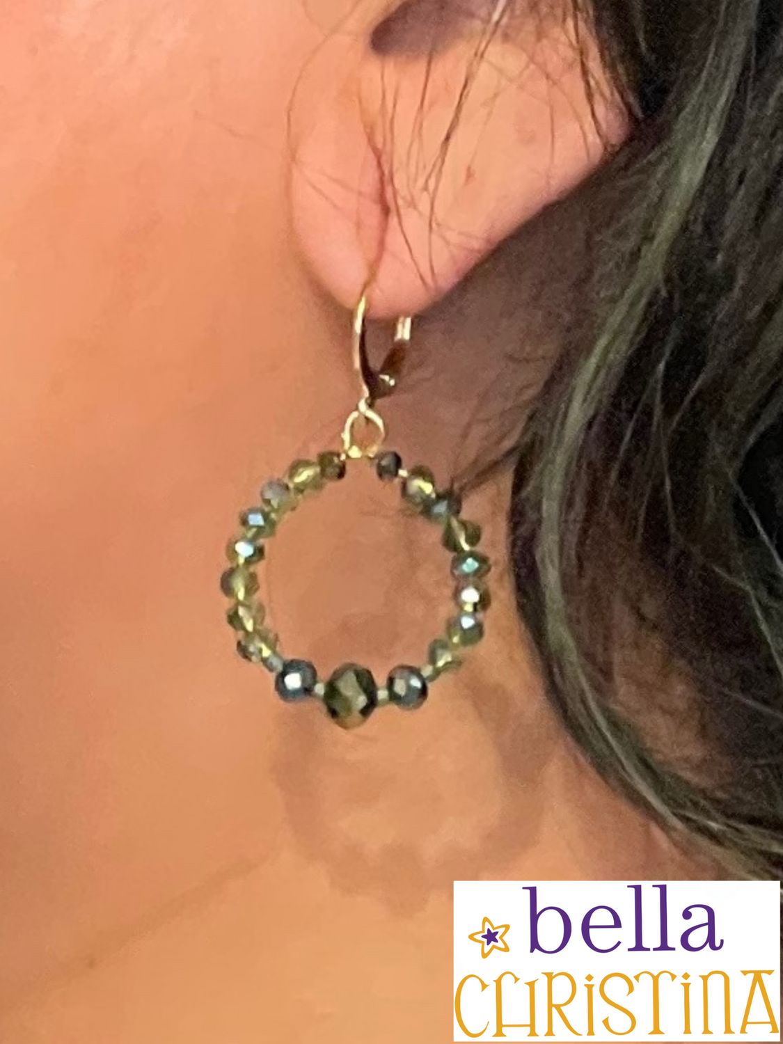 Bella Christina Emerald Sky Hoops