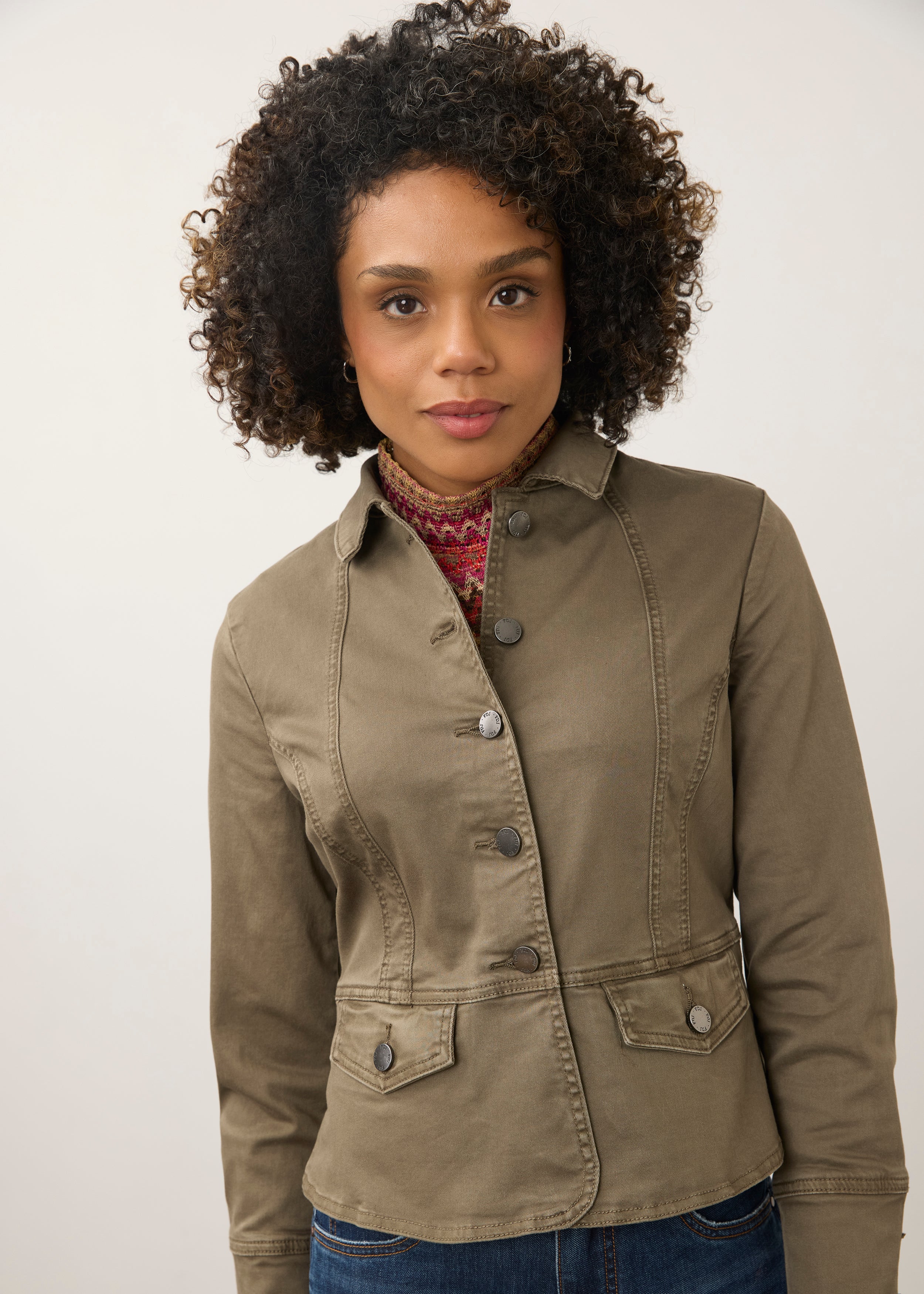 FDJ jacket 10022511, button-front utility