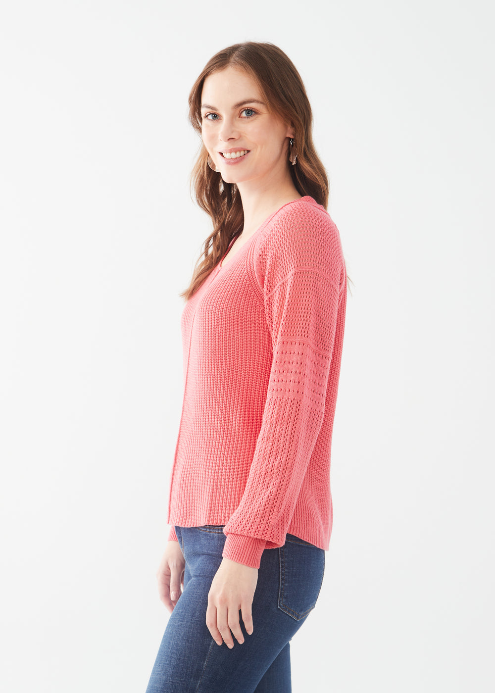 FDJ sweater 1034624, pointelle sleeve (2 colors)
