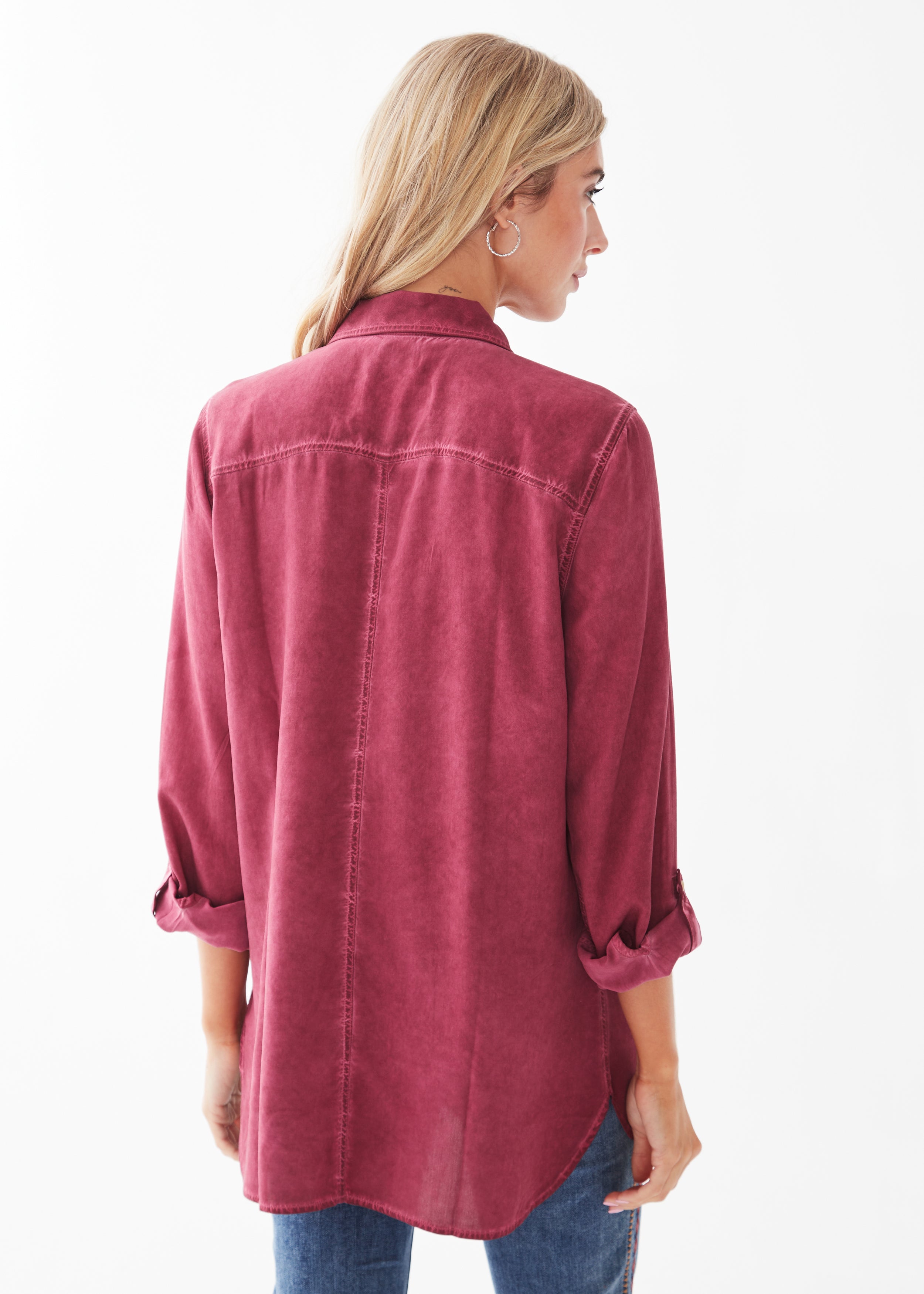 FDJ shirt 1053156, button front garment dyed (2 colors)