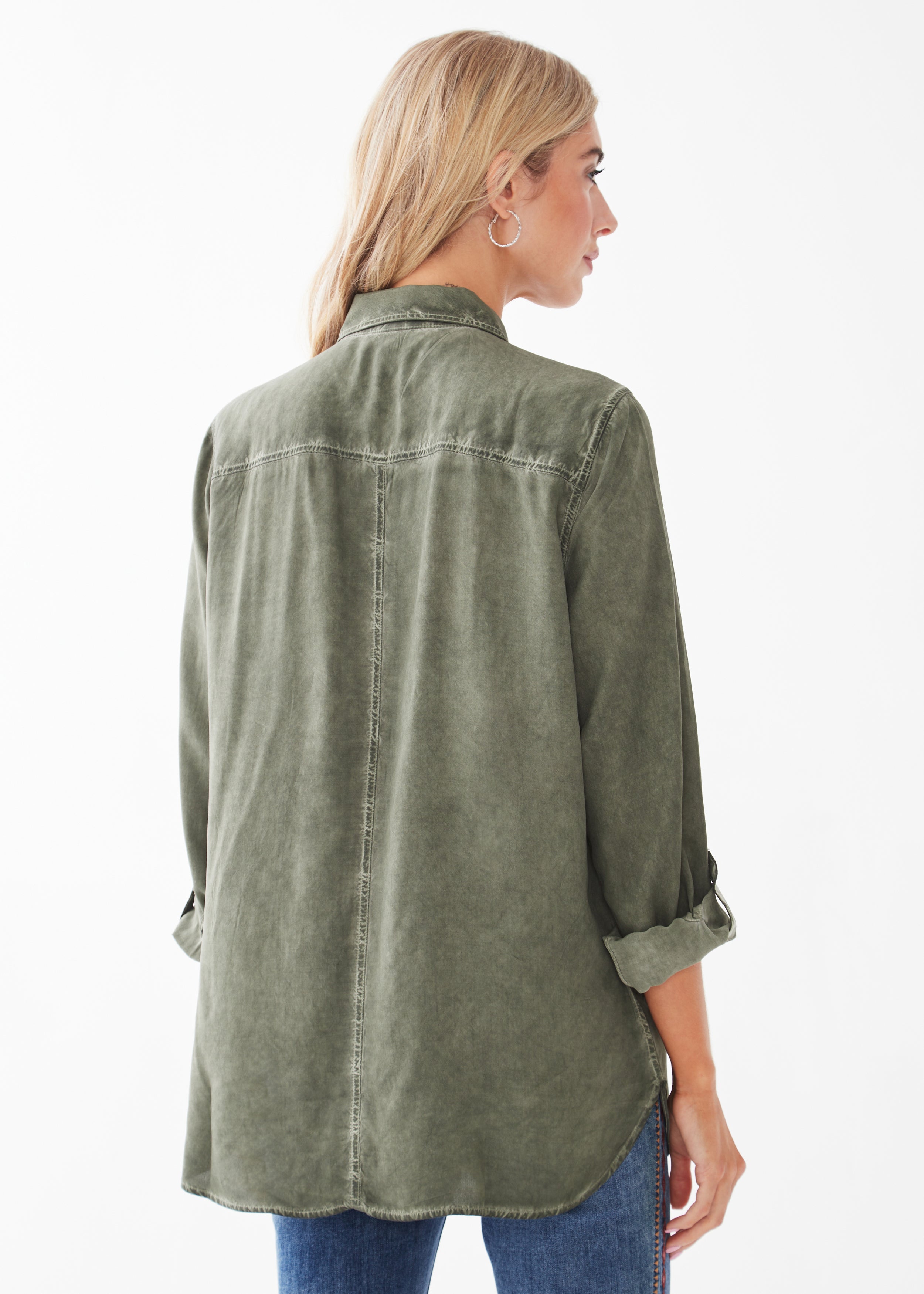 FDJ shirt 1053156, button front garment dyed (2 colors)
