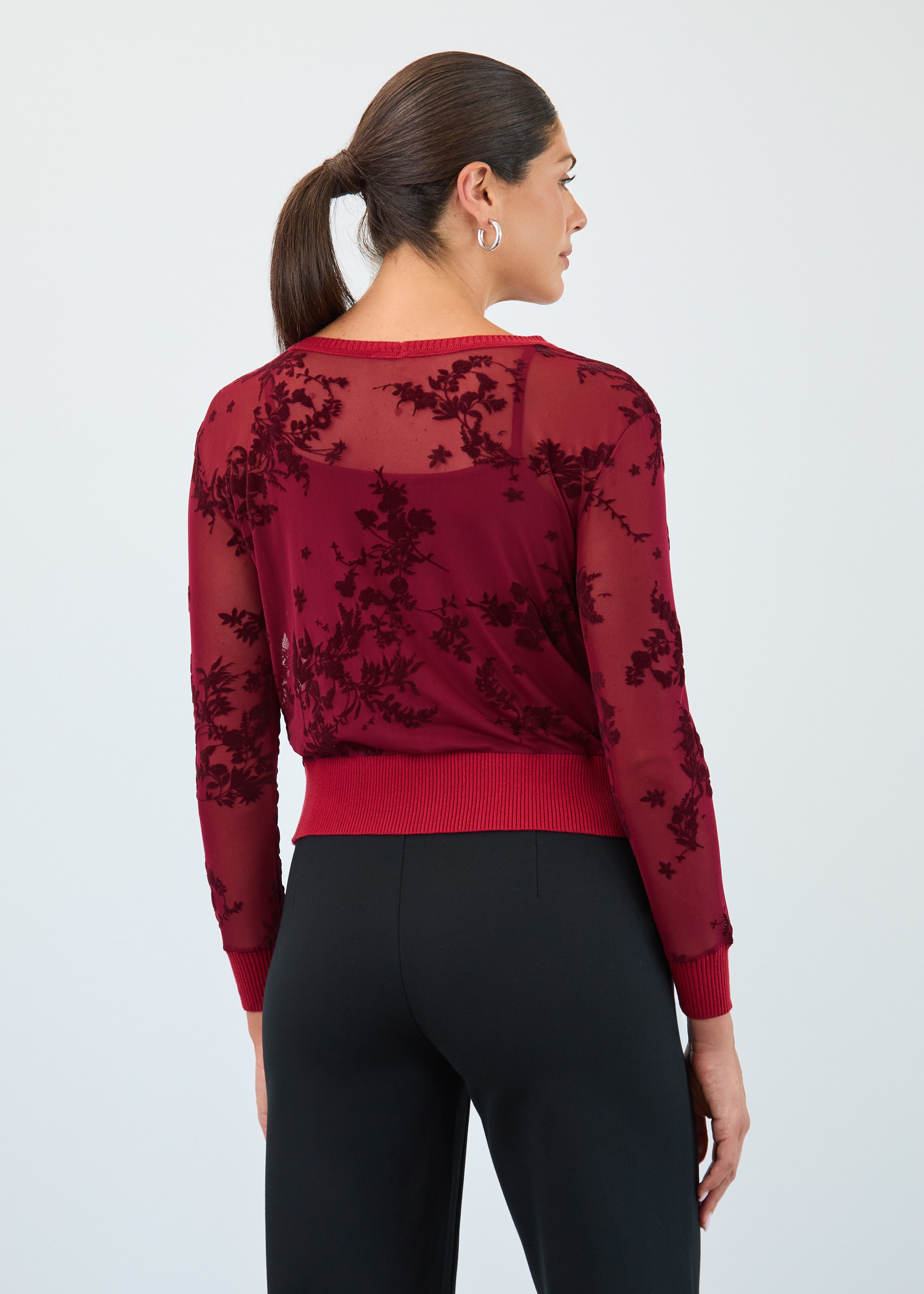 FDJ shirt 1062226, flocked mesh cardi with cami