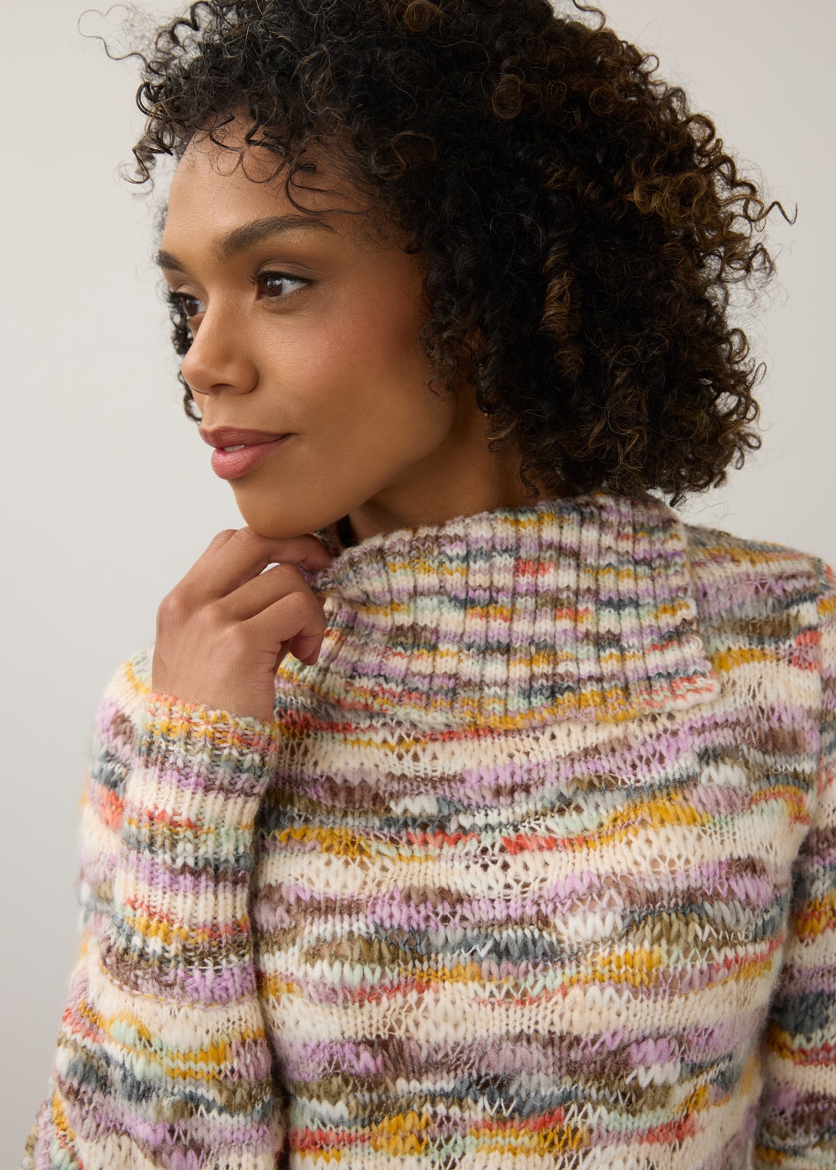FDJ sweater 1085117, space dye envelope collar