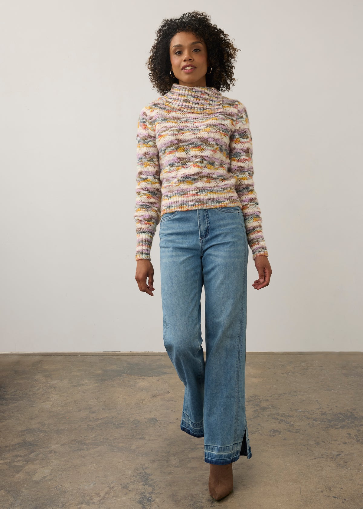 FDJ sweater 1085117, space dye envelope collar