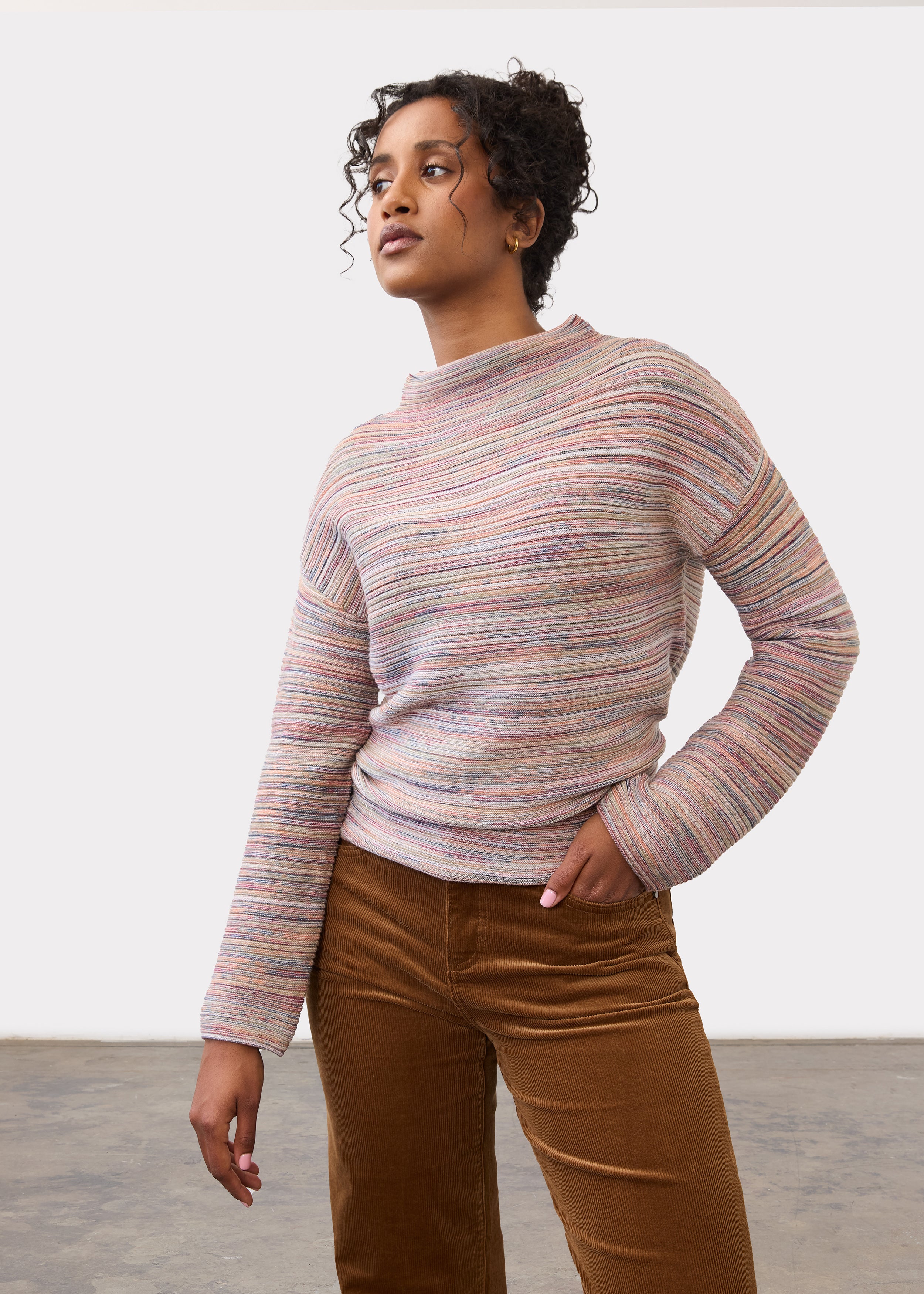 FDJ sweater 1215888, space dye boat neck