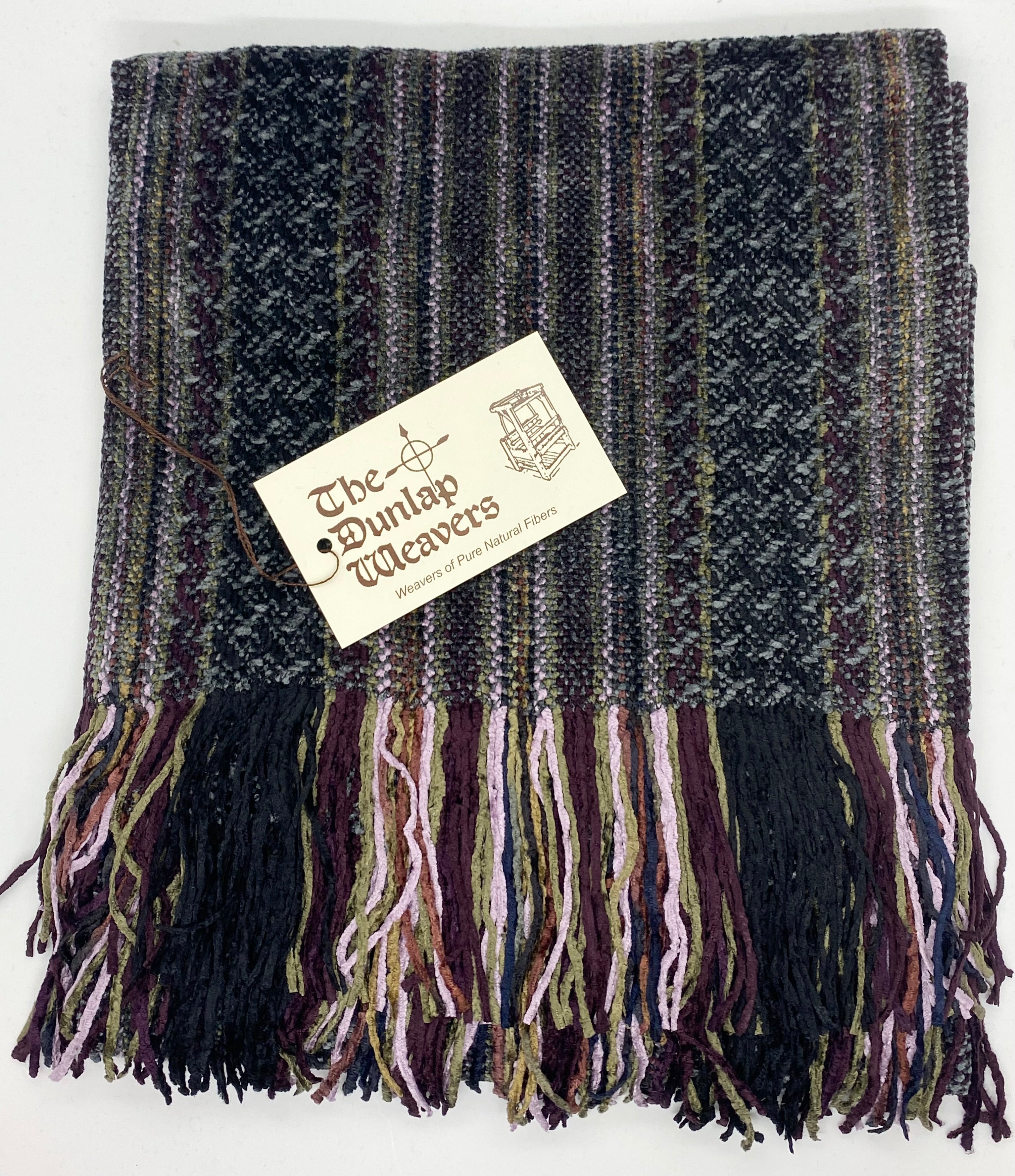 The Dunlap Weavers scarf, 1546A 56" chenille (3 colors)