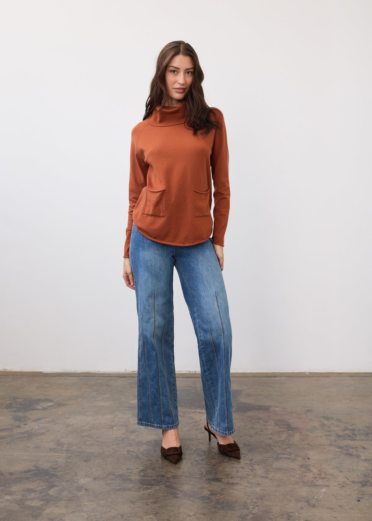 FDJ sweater 1492212, cowl neck Pumpkin