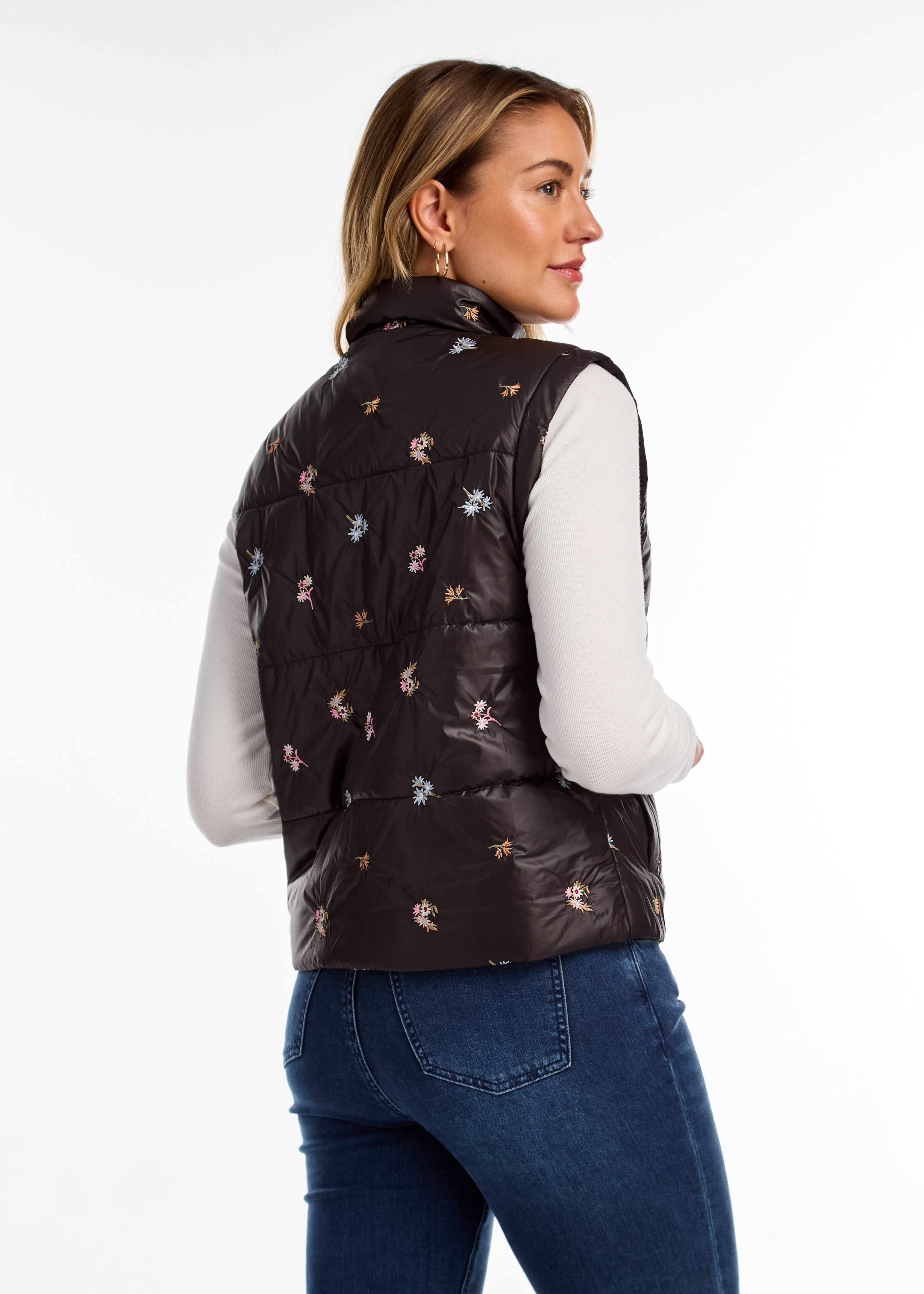 FDJ vest 1751413, quilted embroidered puffer SALE Size XXL