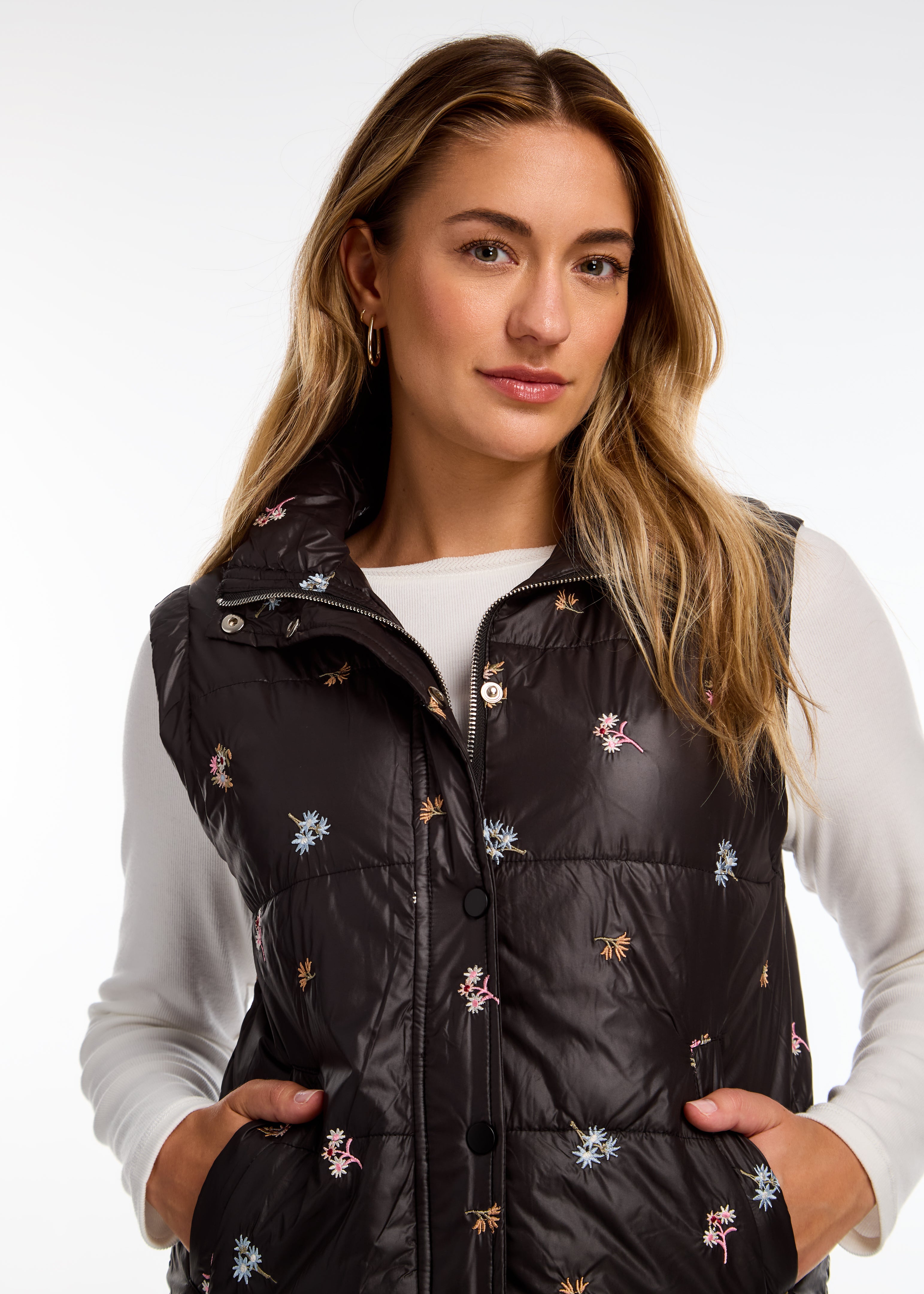 FDJ vest 1751413, quilted embroidered puffer SALE Size XXL