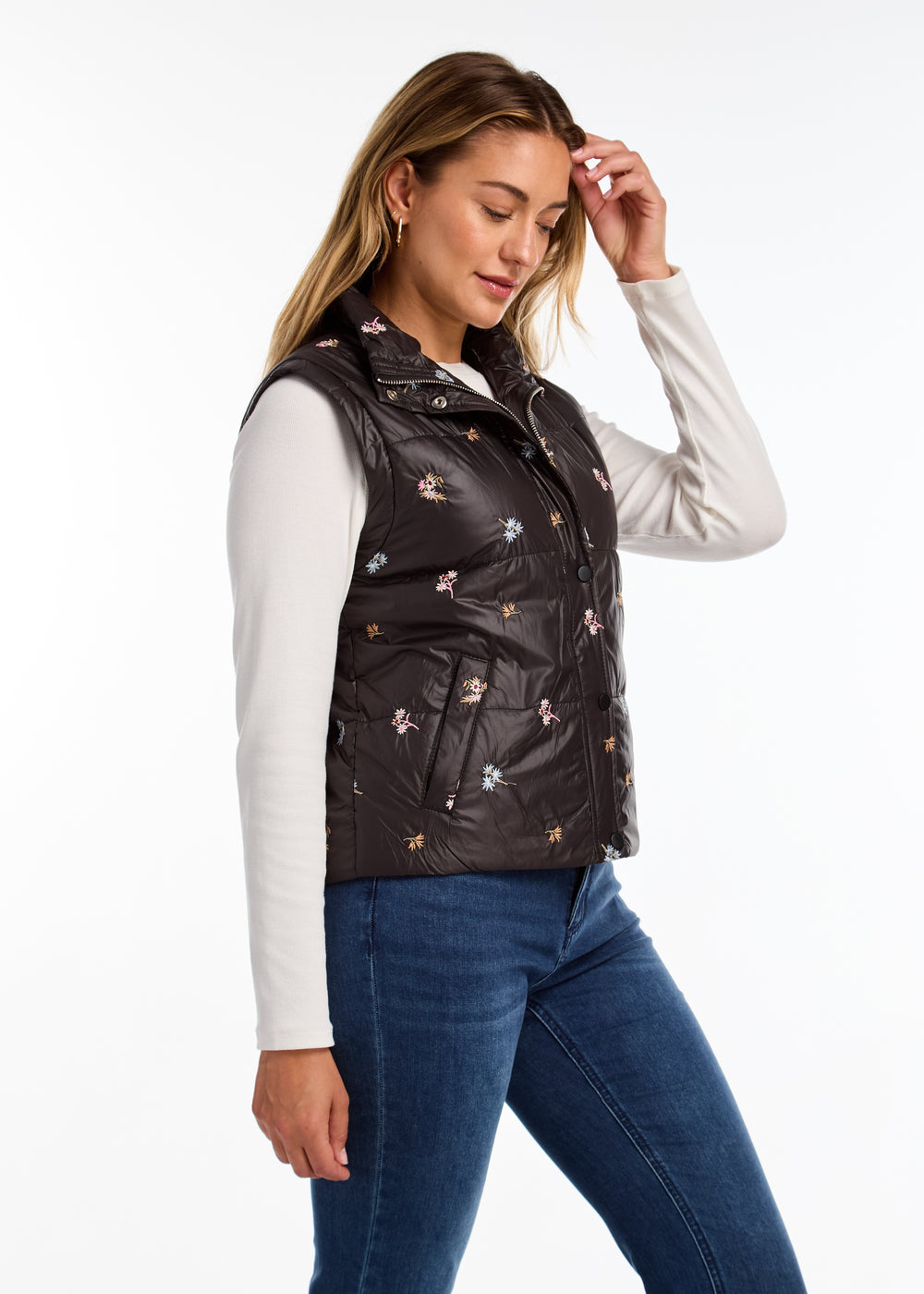 FDJ vest 1751413, quilted embroidered puffer