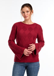 FDJ sweater 1829753, boat neck diamond texture