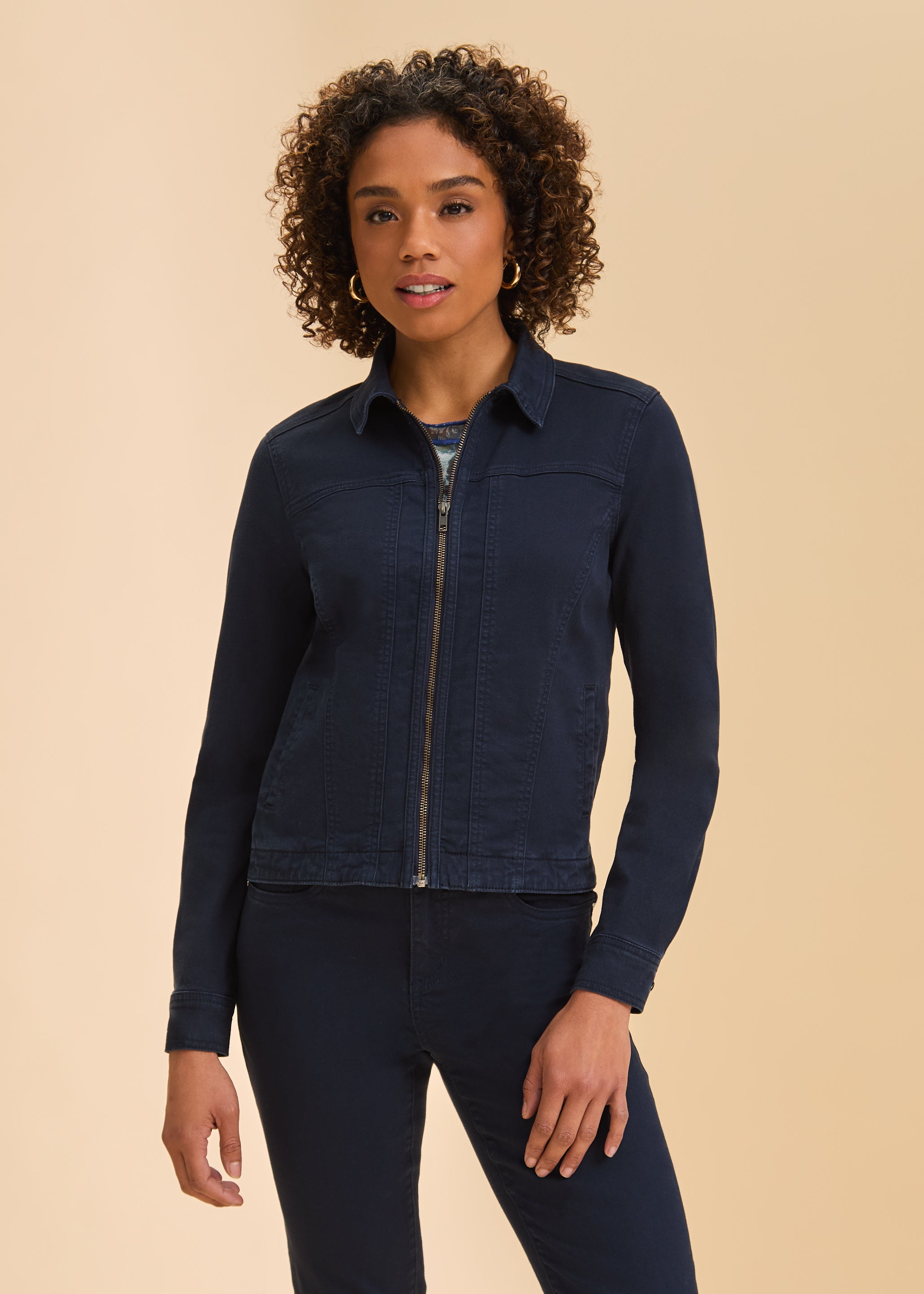 FDJ jacket 1944511, zip-front denim (2 colors)