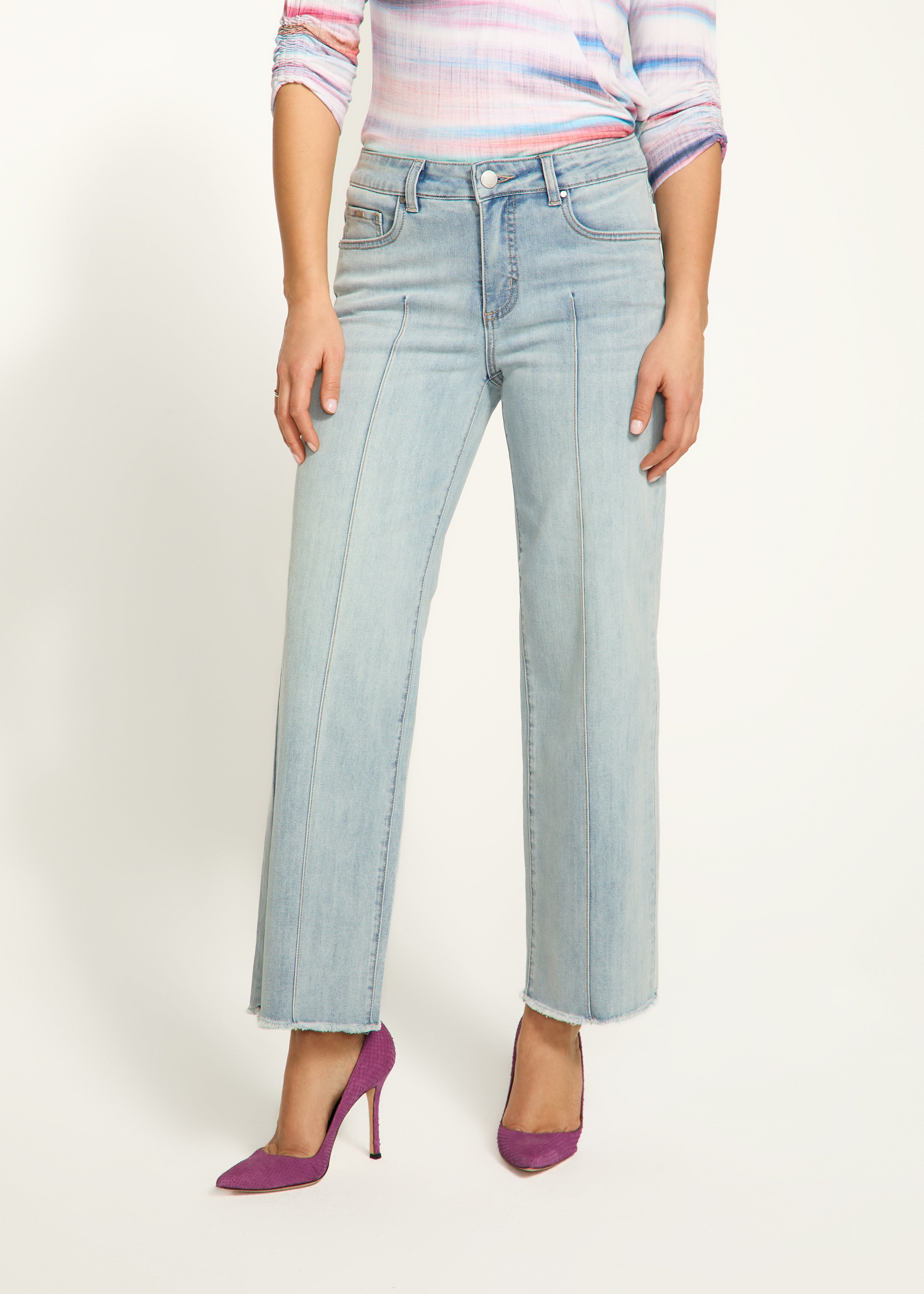 FDJ Olivia wide ankle jeans 2201779, pintuck seams
