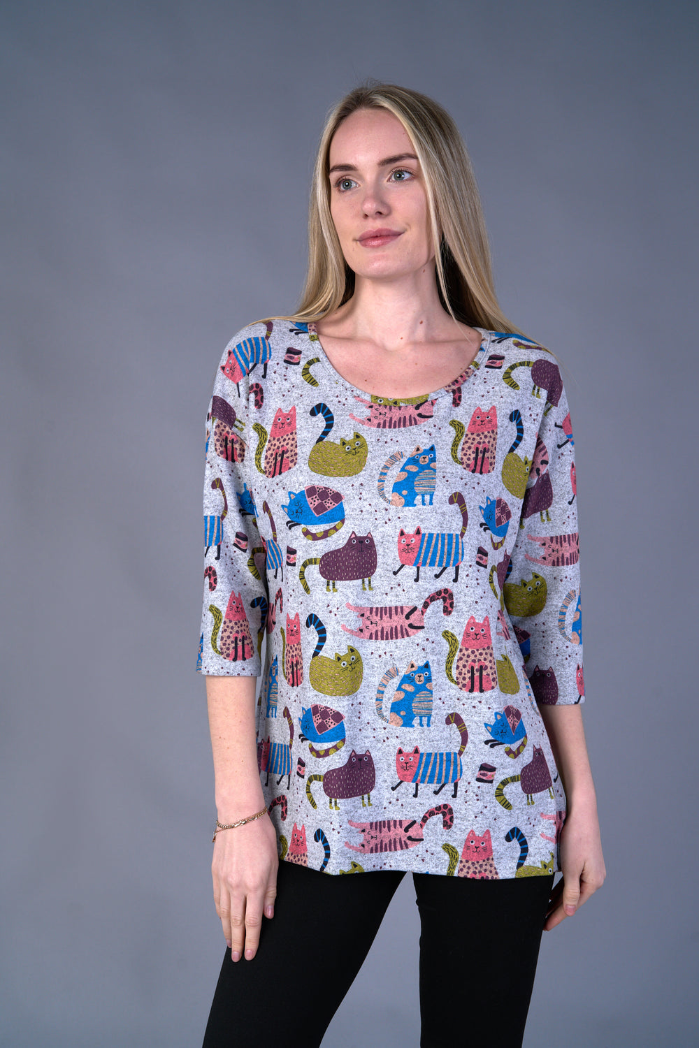 Shana shirt 24603, fleece cat print