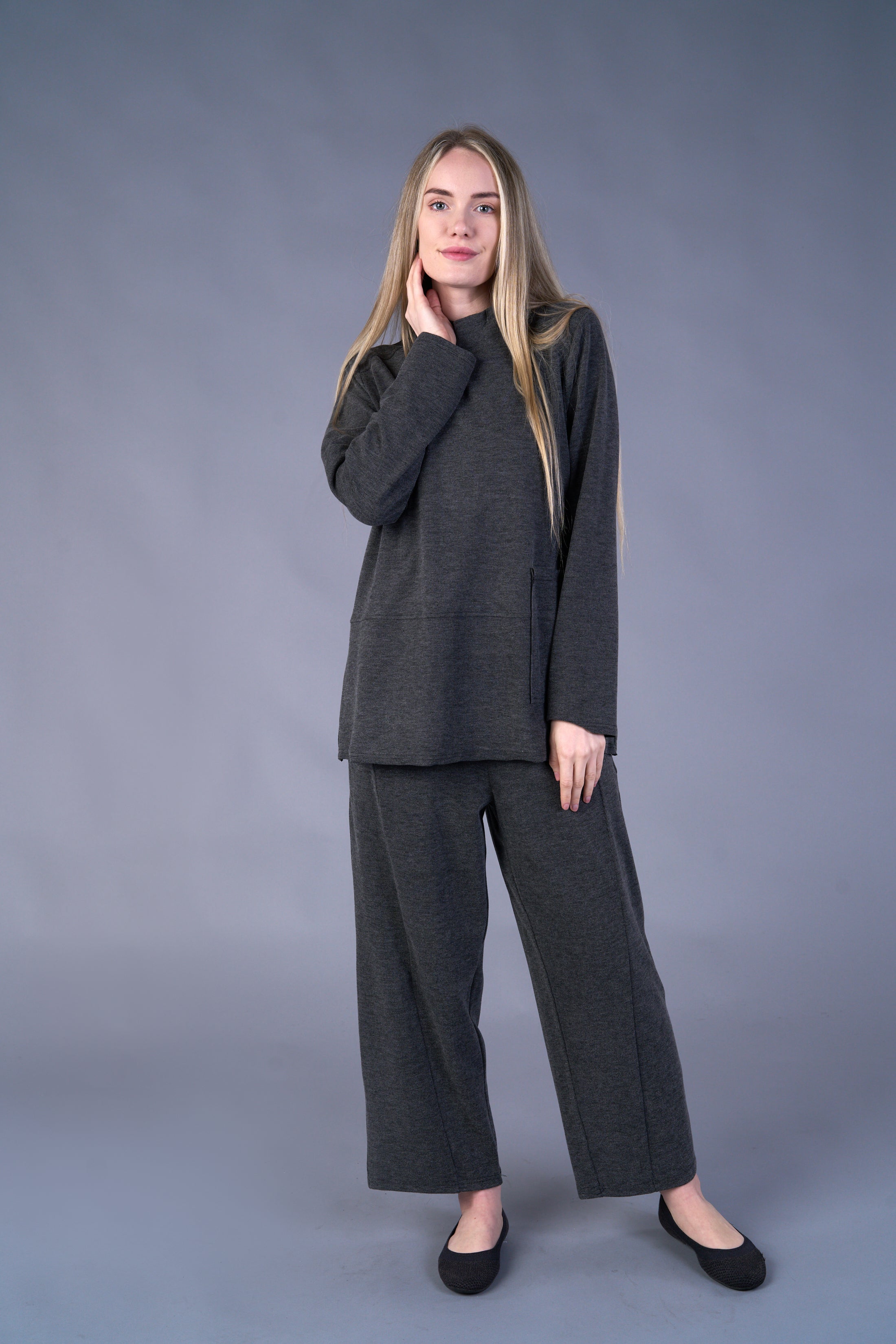Camisa Shana 23698, polar con cuello alto liso OFERTA Tallas XS, XL