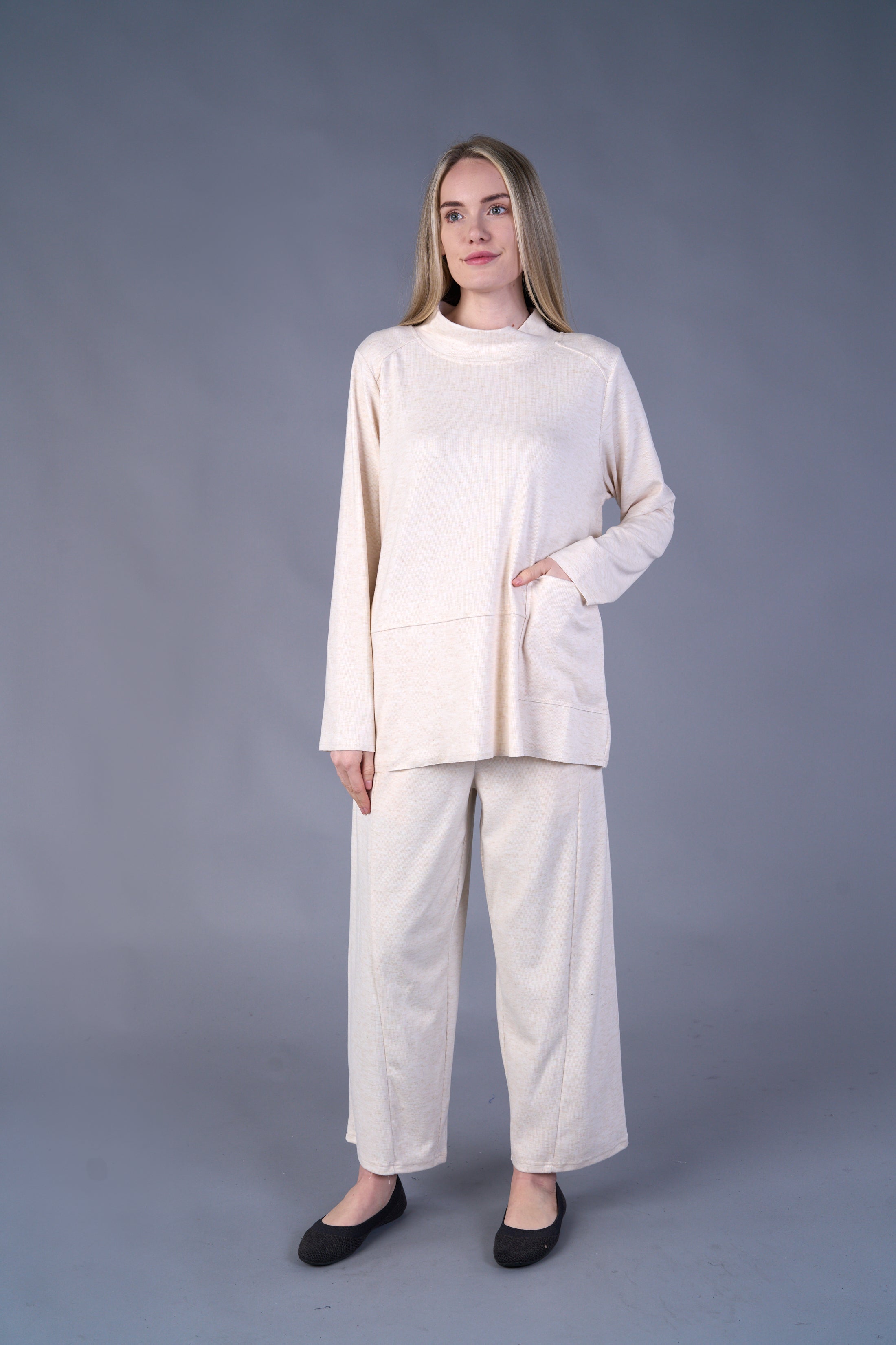 Camisa Shana 23698, polar con cuello alto liso OFERTA Tallas XS, XL