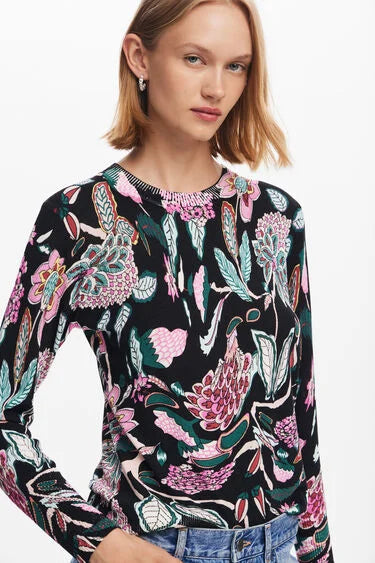 Desigual Manchester sweater, botanical print pullover