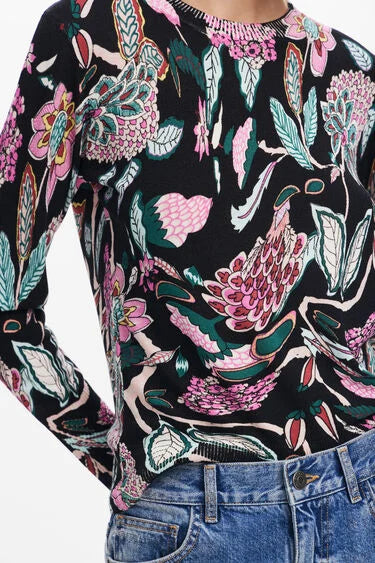 Desigual Manchester sweater, botanical print pullover