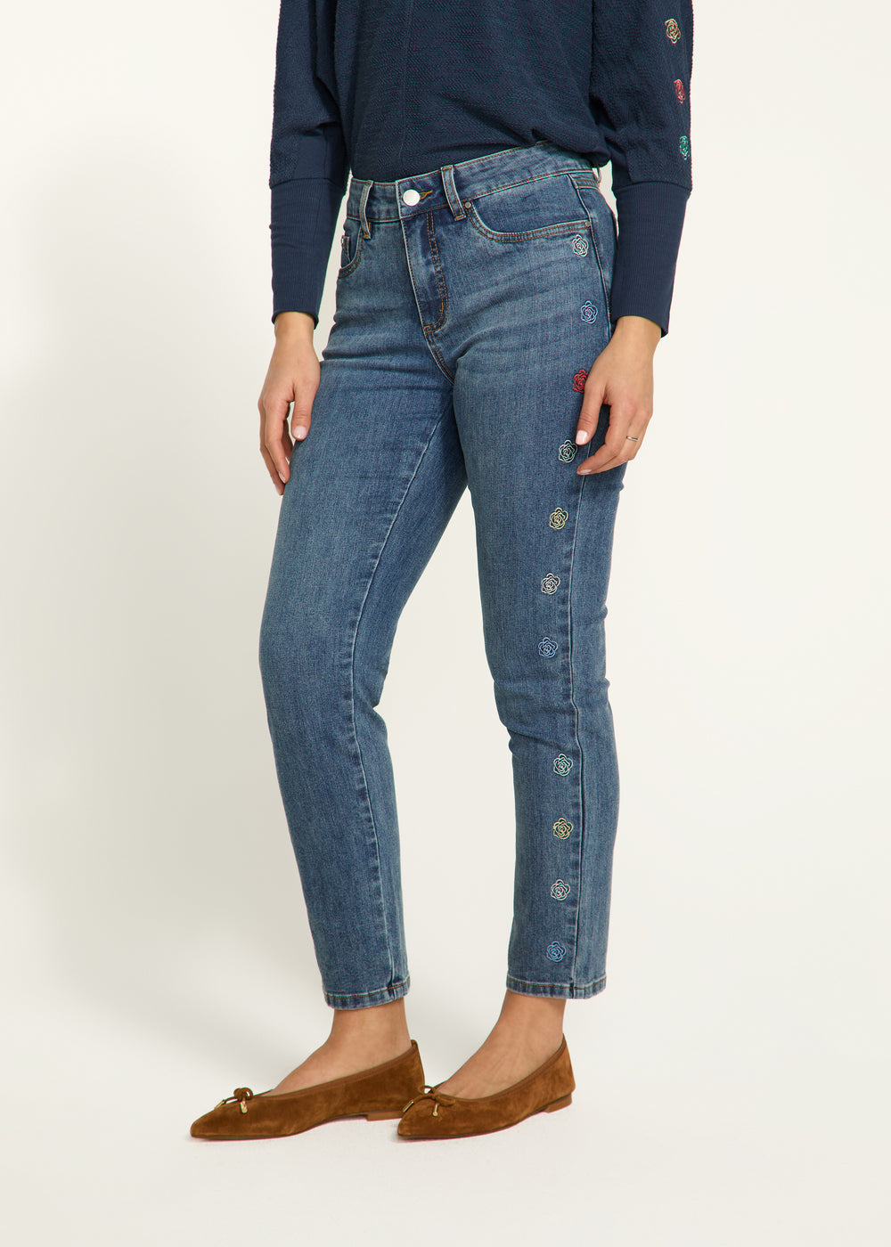 FDJ Olivia pencil ankle jeans 2506779, embroidered