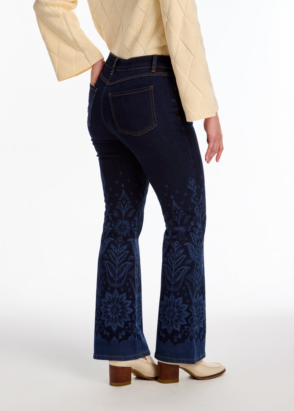 FDJ Olivia flare leg jeans 2604779, border print