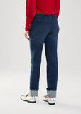 FDJ pull-on straight ankle jeans 2630669, rhinestone cuffs