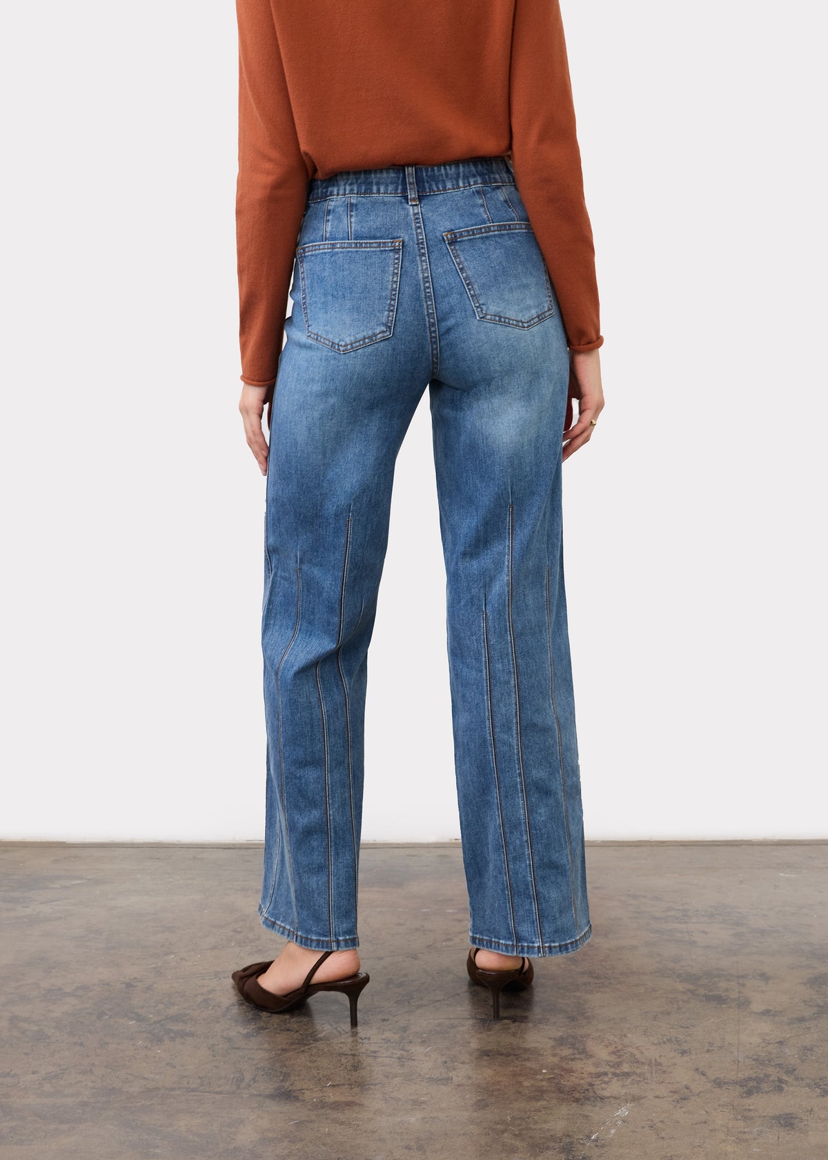 FDJ Olivia wide leg jeans 2634779, triple pintuck seams