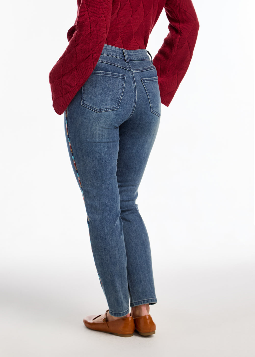 FDJ Olivia lápiz crop jeans 2390779, bordado