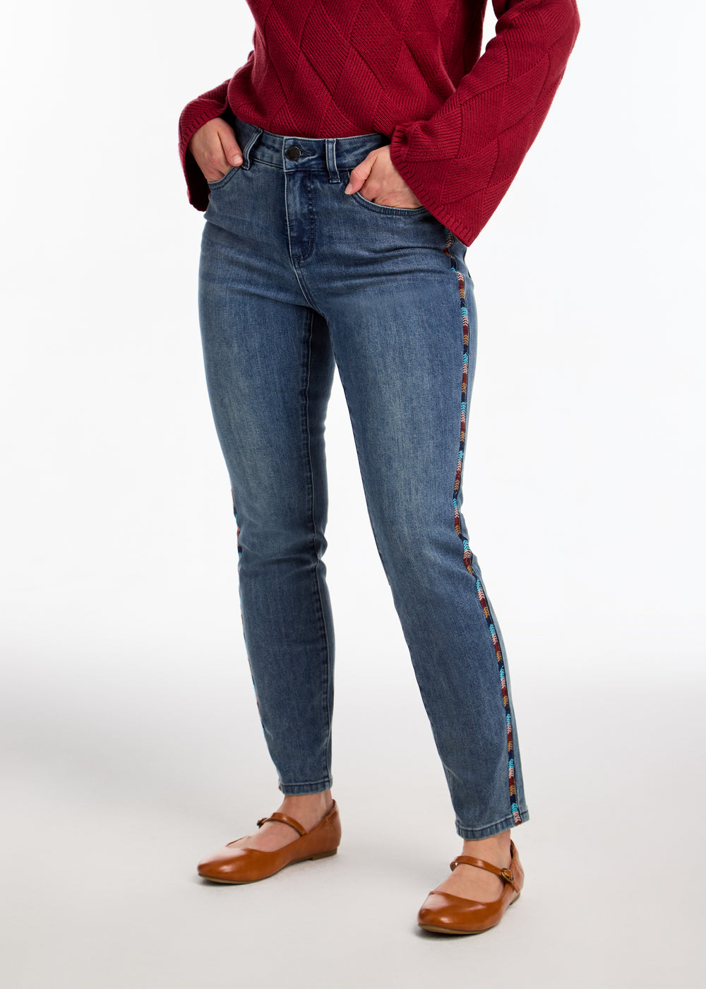 FDJ Olivia lápiz crop jeans 2390779, bordado