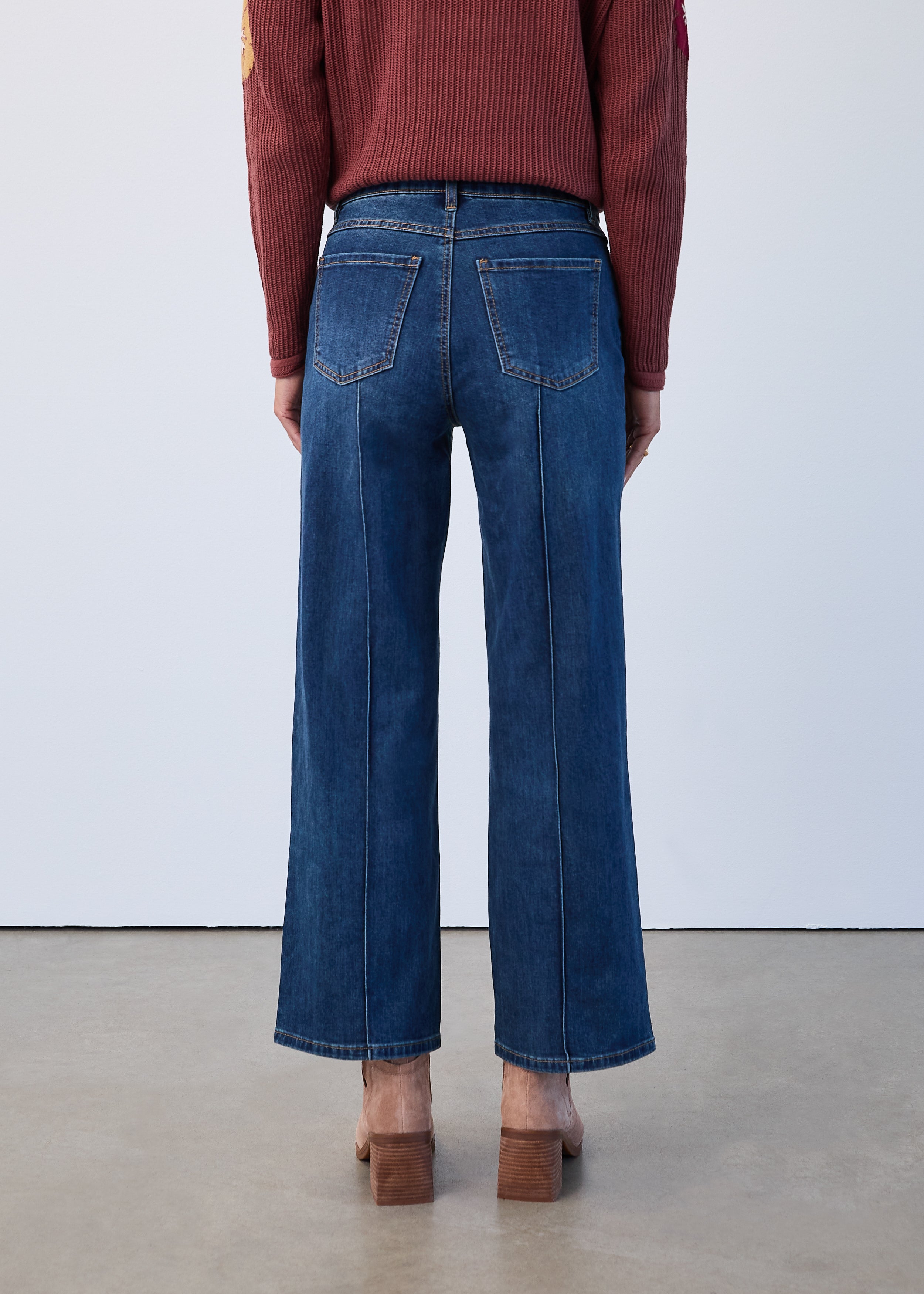 FDJ Olivia wide ankle jeans 2768779, pintuck seams