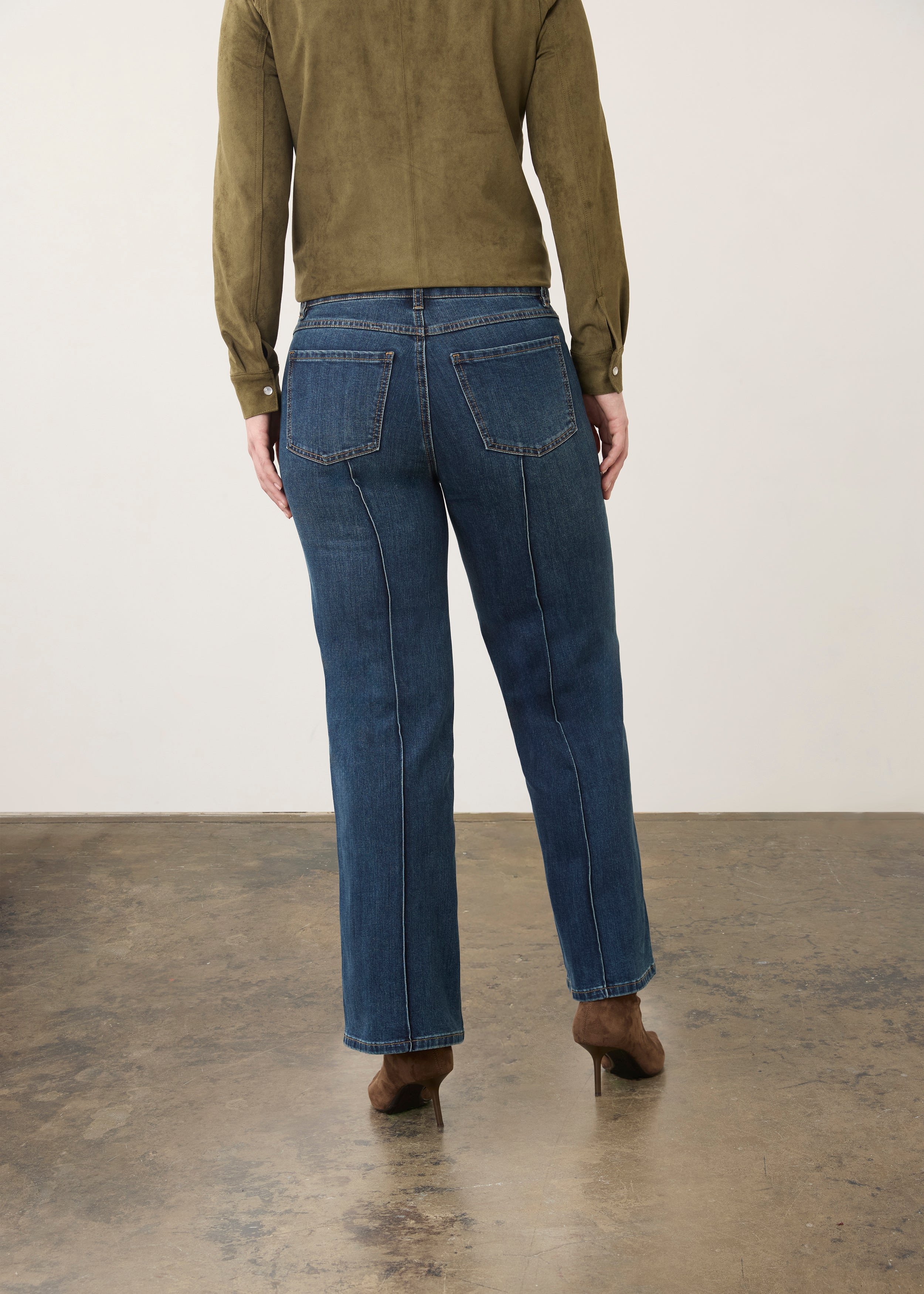 FDJ Olivia wide ankle jeans 2768779, pintuck seams
