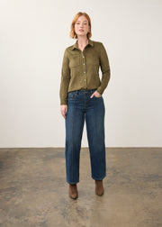 FDJ Olivia wide ankle jeans 2768779, pintuck seams