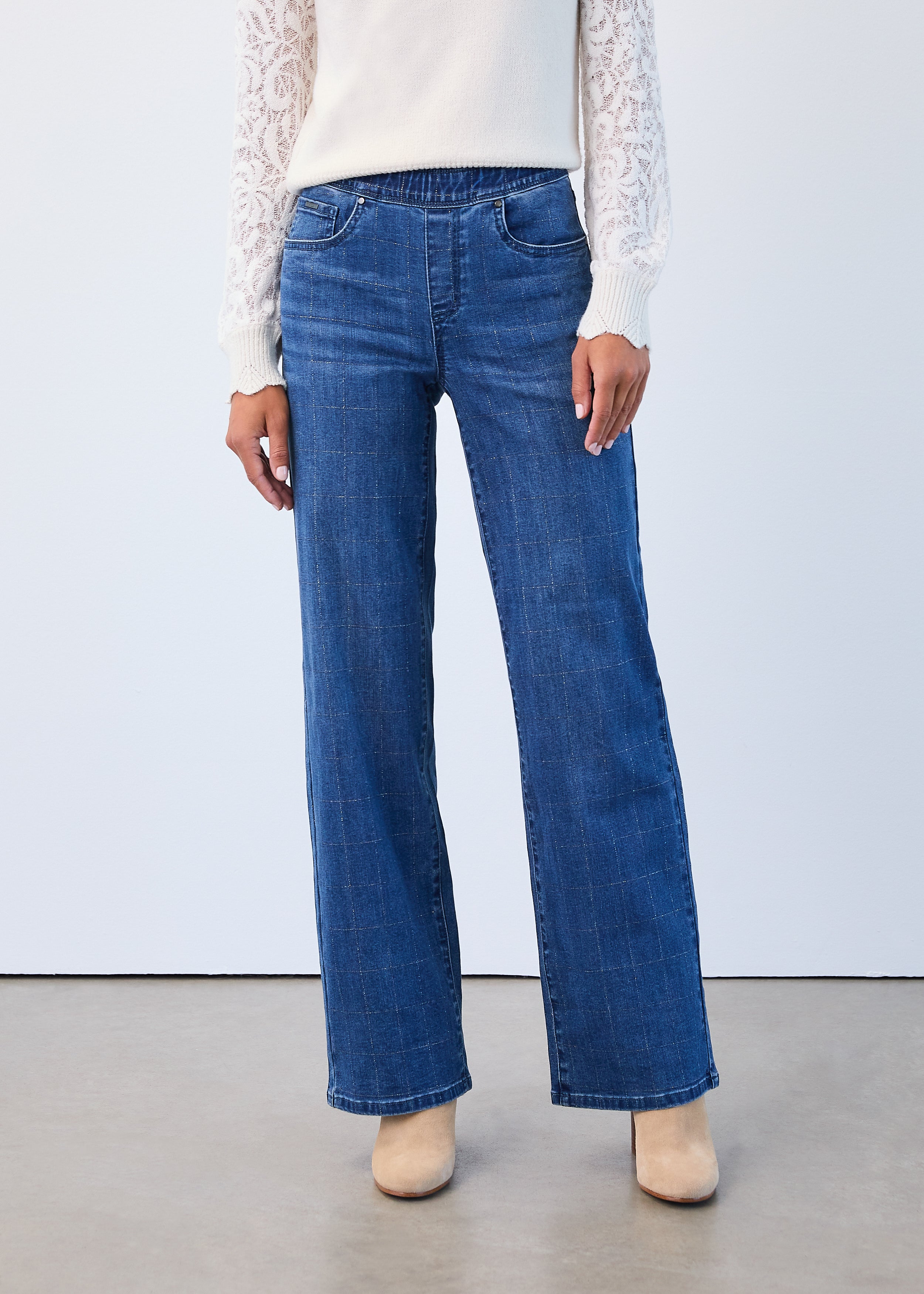 FDJ pull on jeans 2931669, wide leg check