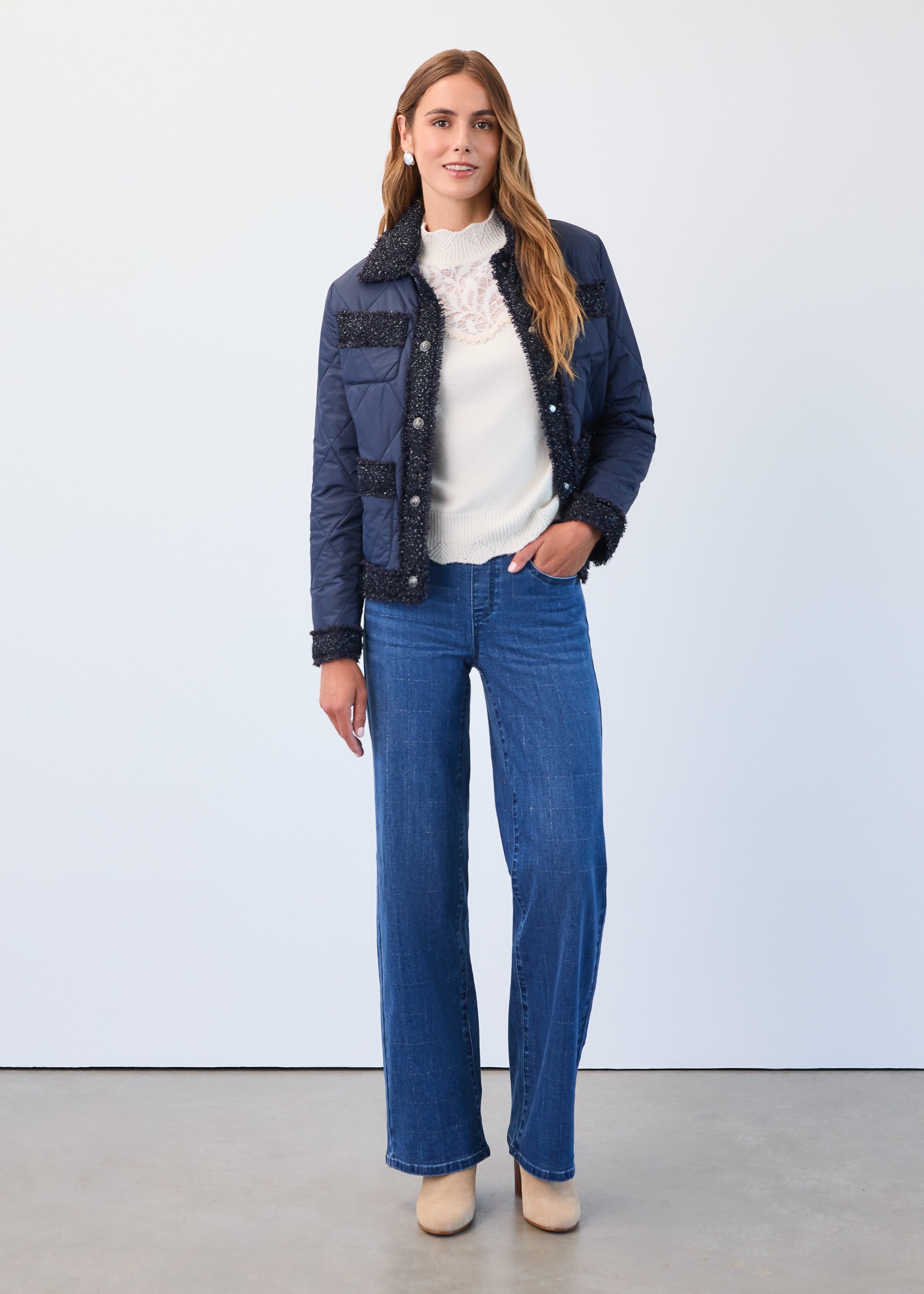 FDJ pull on jeans 2931669, wide leg check