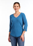 FDJ t-shirt 3140161, v-neck rib sparkle-trim