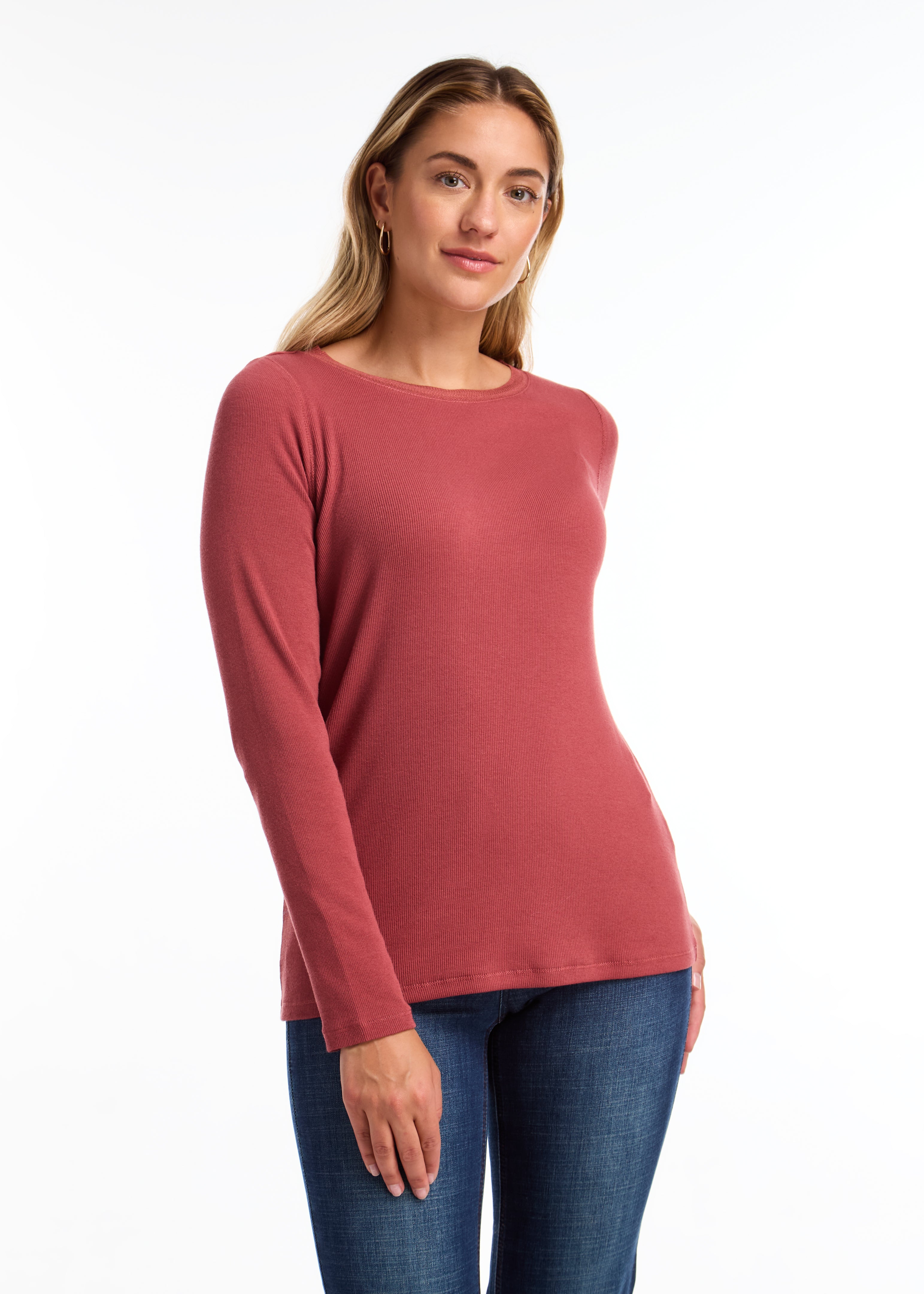 FDJ t-shirt 3259161, crew neck rib sparkle-trim – Belle Starr