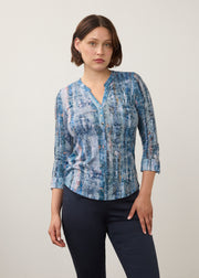FDJ shirt 3387844, henley Gravity Indigo print