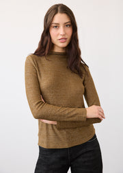 FDJ shirt 3597870, metallic knit mock neck