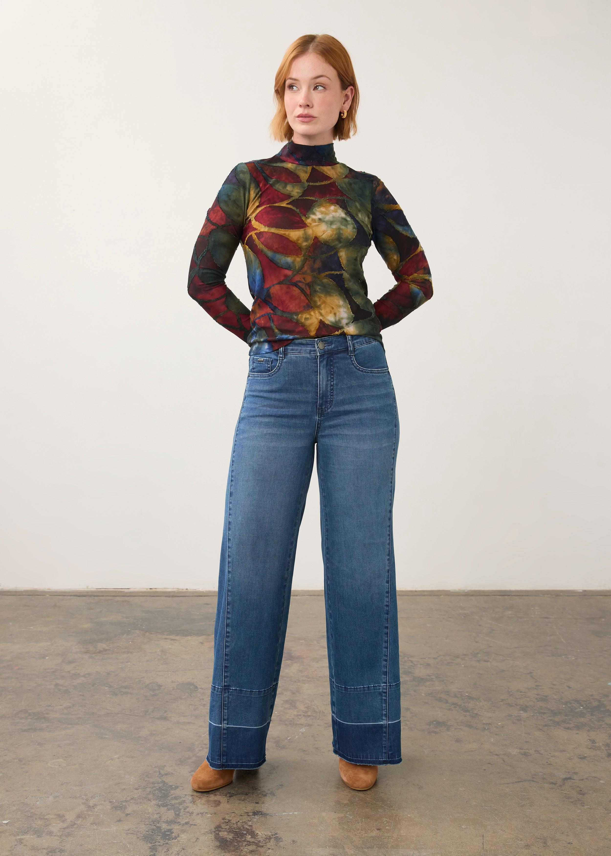 FDJ shirt 3642126, mesh mock neck