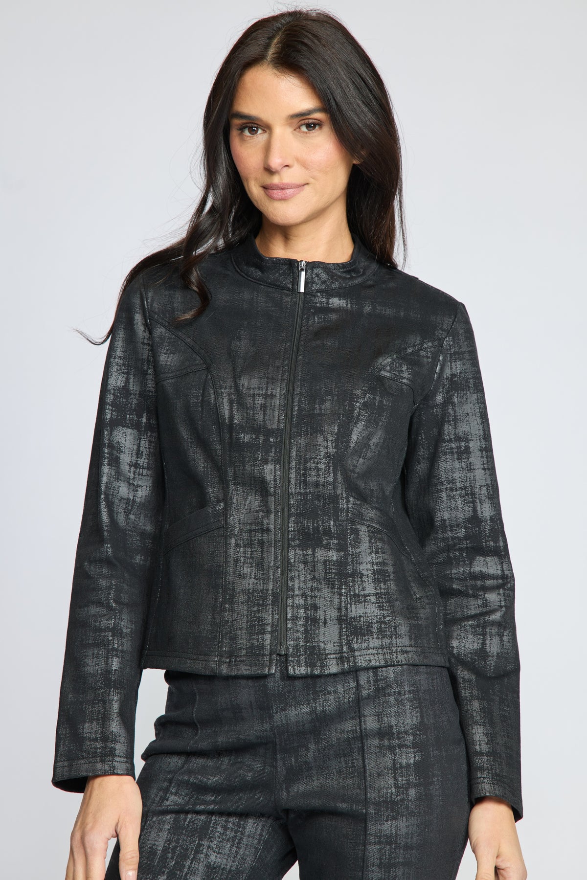 Olivia by Habitat jacket 400400,  foil painted denim zip