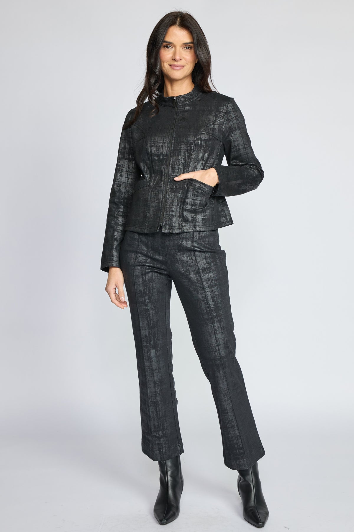 Olivia by Habitat jacket 400400,  foil painted denim zip