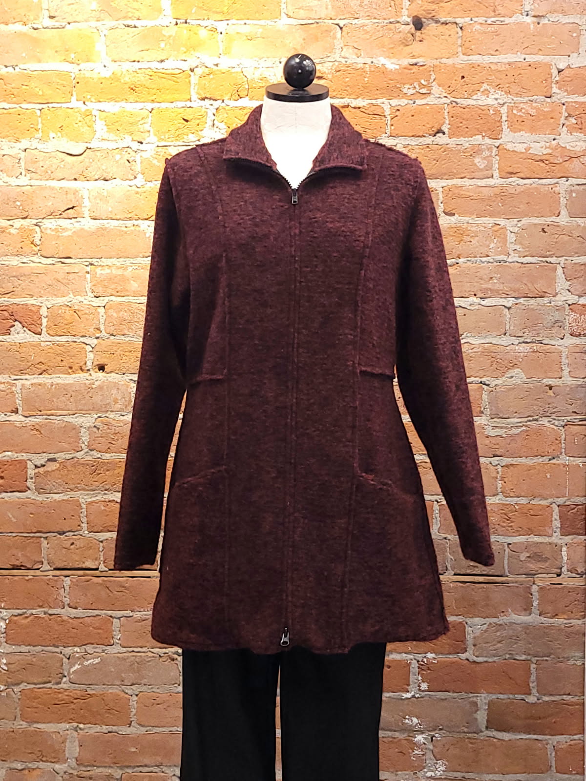 Cut Loose jacket, wool zip Maraschino