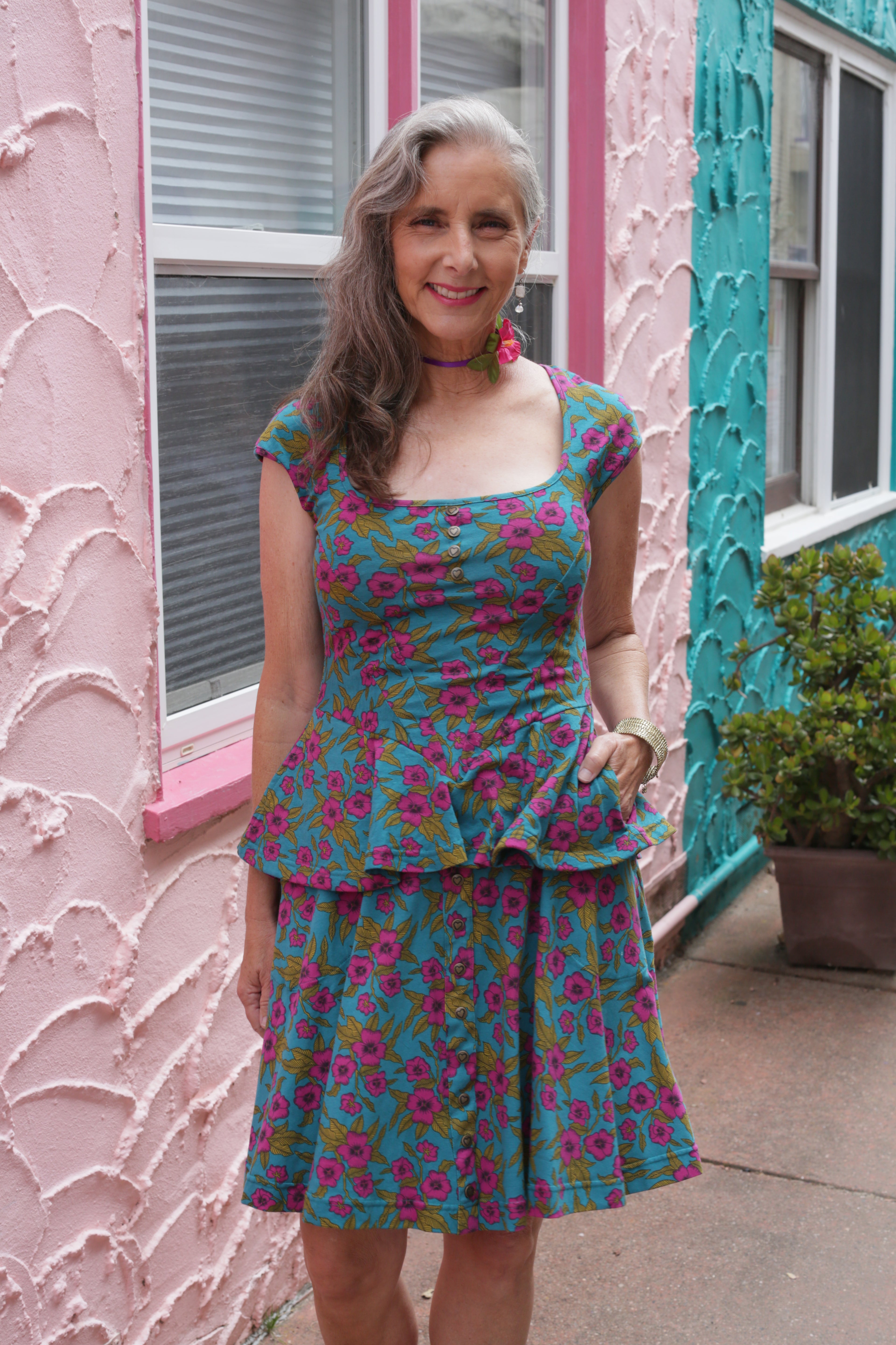 Effie's Heart Hiking skirt, Hibiscus print