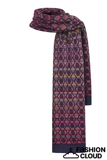 Ivko scarf, geometric pattern wool-cashmere blend