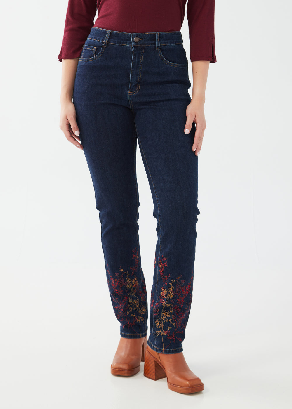 FDJ Suzanne straight jeans 6906779, embroidered