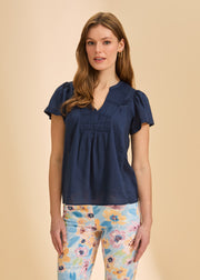 FDJ shirt 7044348, flutter sleeve v-neck