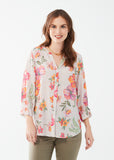 Camisa FDJ 7225397, viscosa floral con botones delante