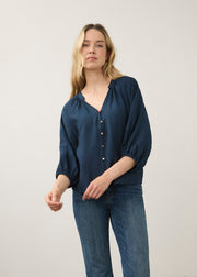 FDJ shirt 7304869, colorful button v-neck