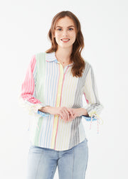 Camisa FDJ 7332715, viscosa rayas arcoiris