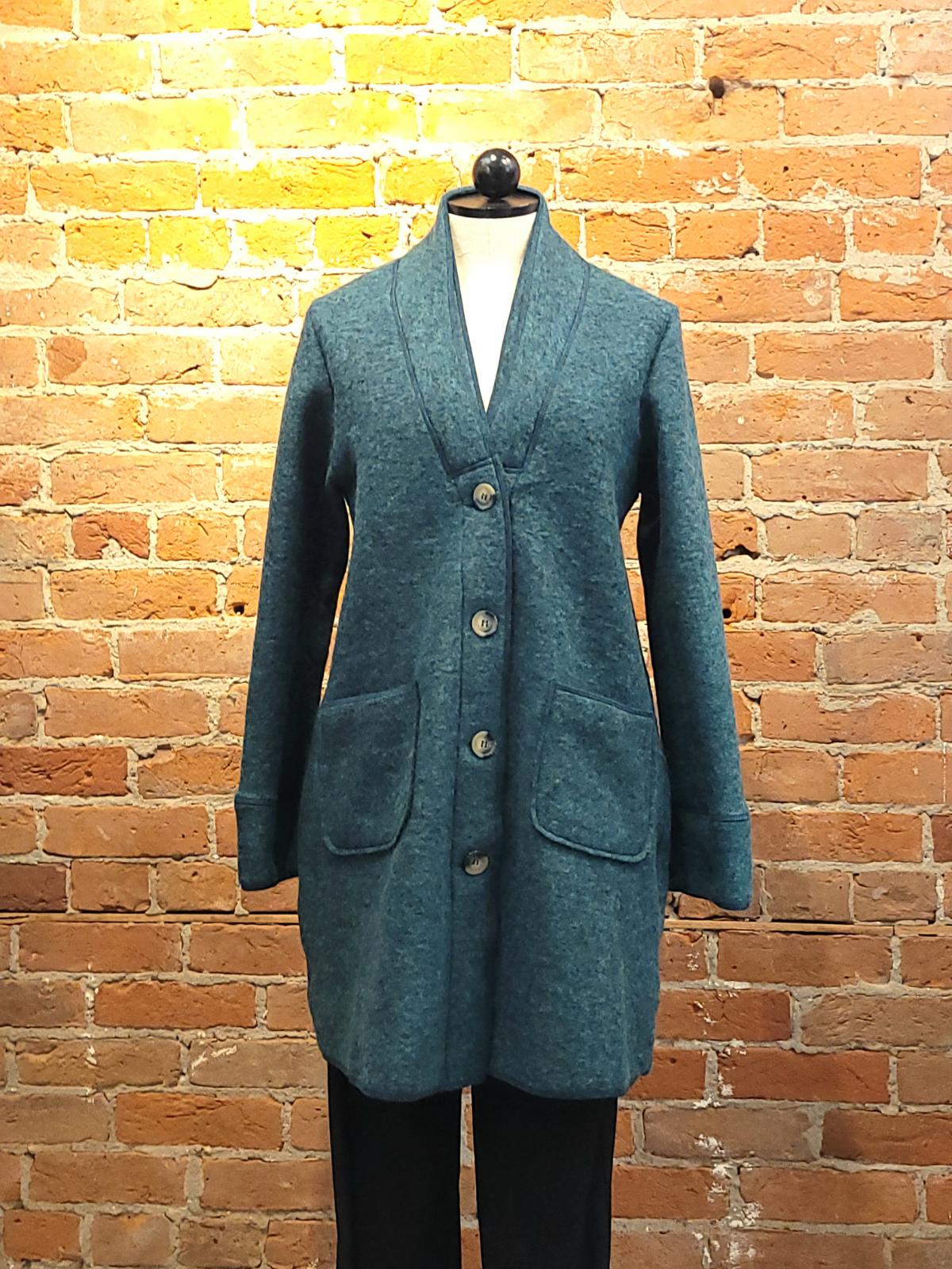 Cut Loose jacket, wool midi Deep Sea