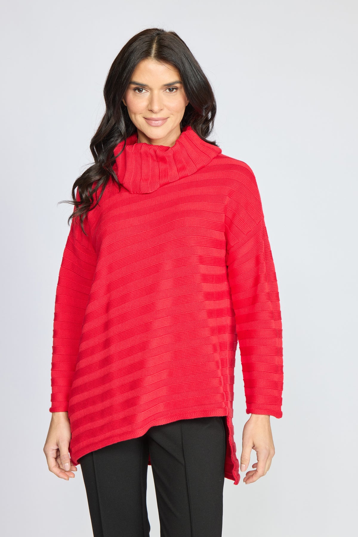 Olivia by Habitat sweater 920700, ribbed diagonal turtleneck